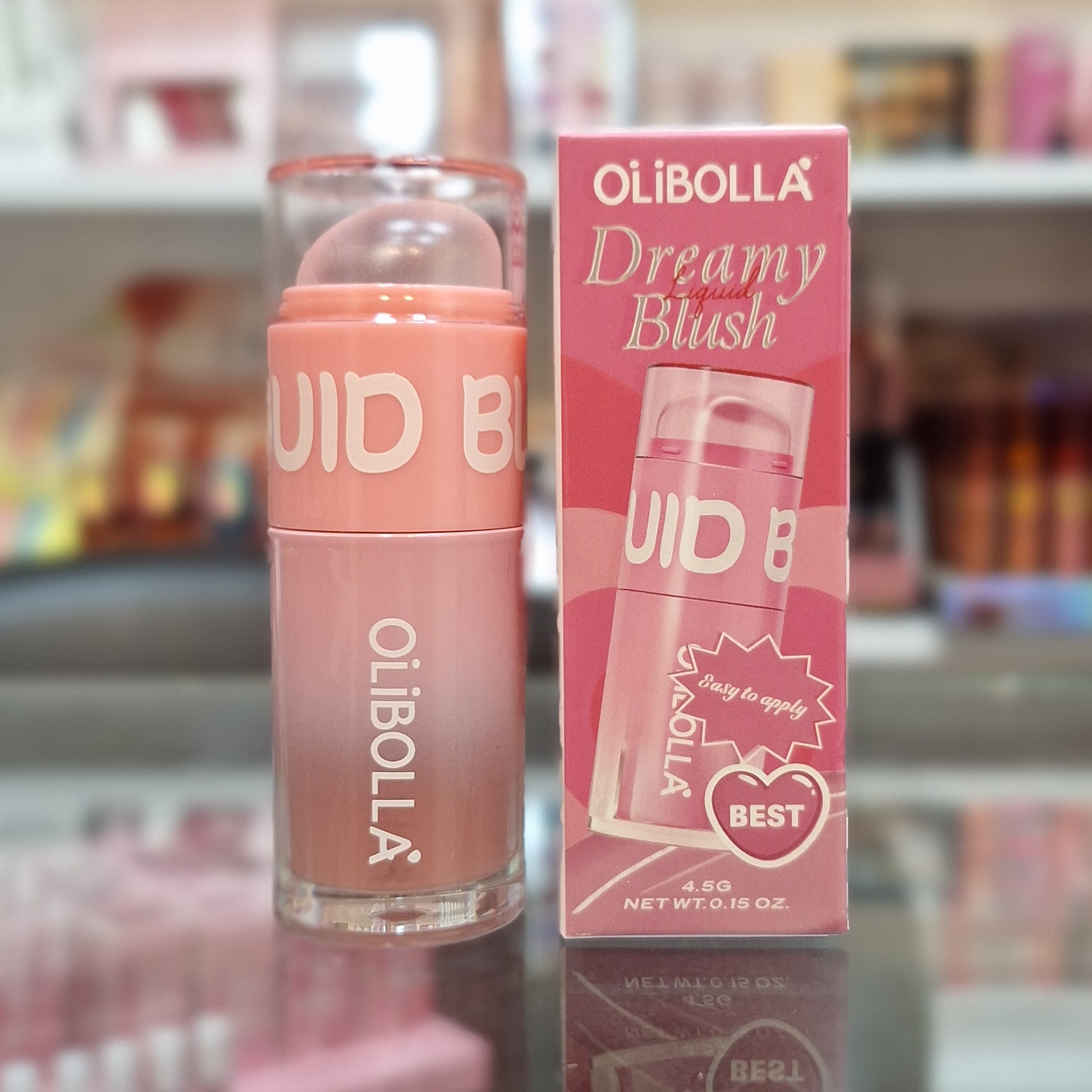 رژگونه مایع با براش سیلیکونی اولیبولا Olibolla